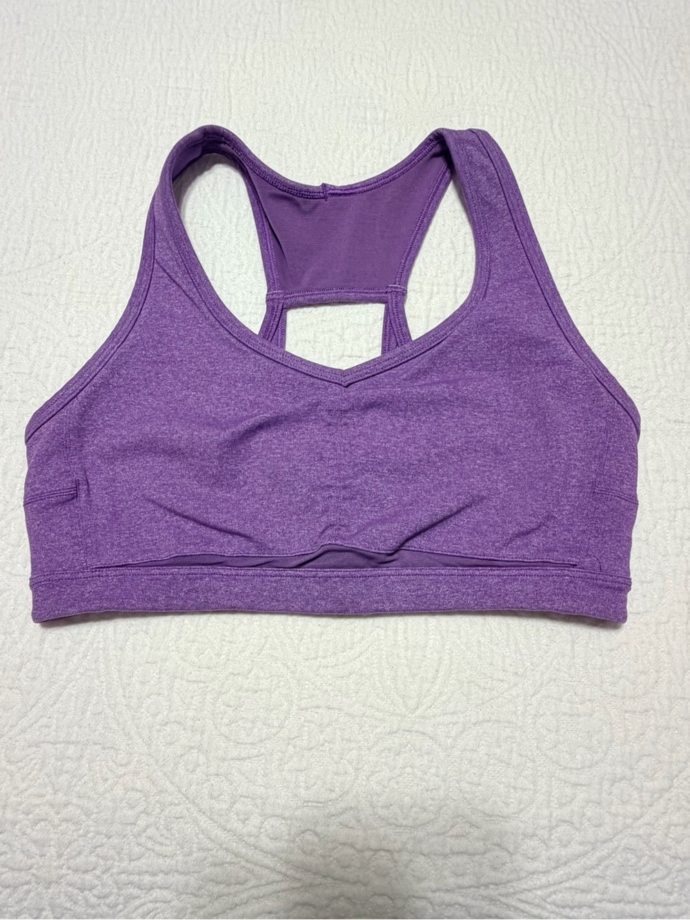 Athleta Heathered Purple Racerback Sports Bra